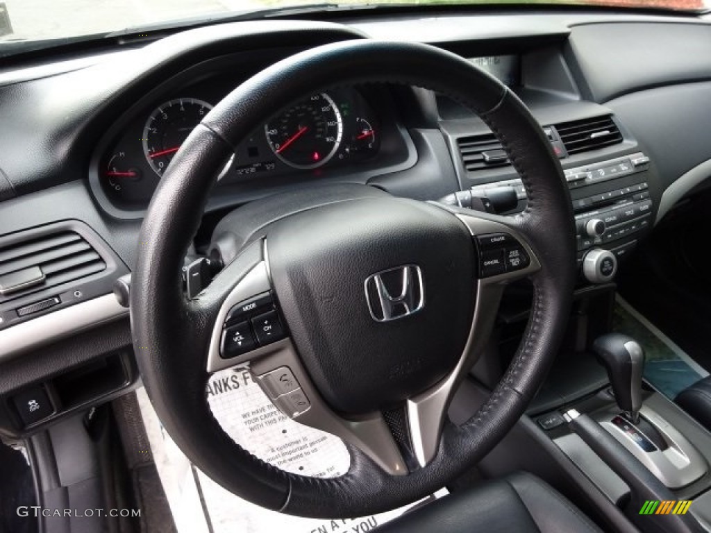 2012 Honda Accord EX-L V6 Coupe Black Steering Wheel Photo #106300883