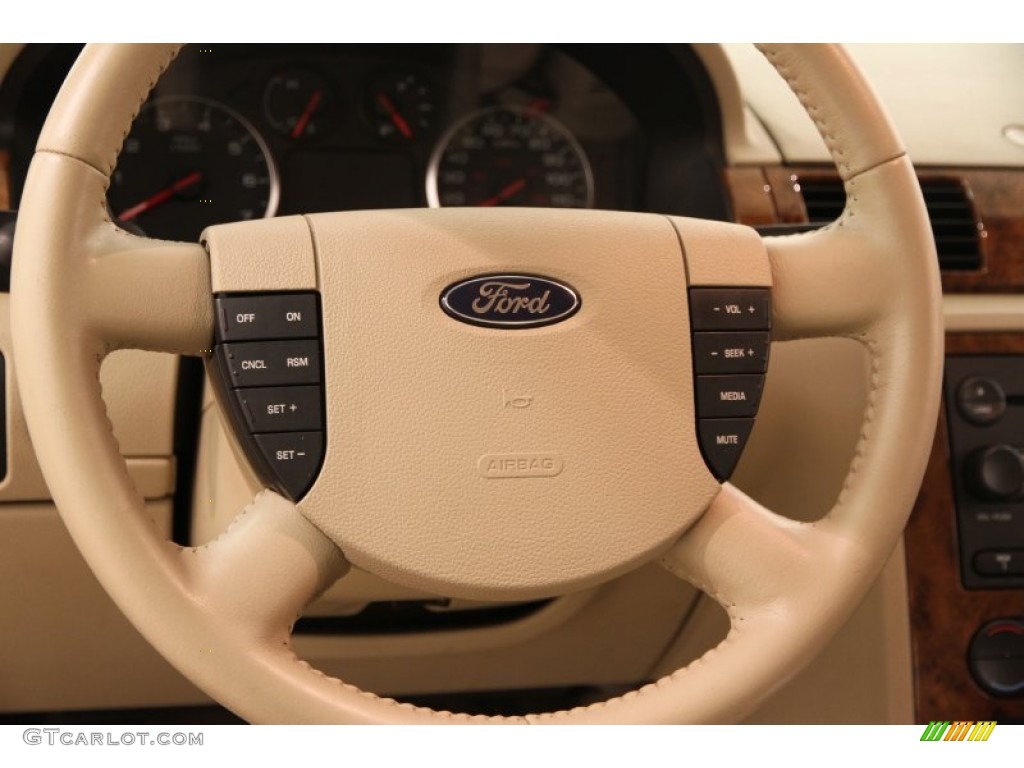 2006 Ford Five Hundred SEL Pebble Beige Steering Wheel Photo #106301162