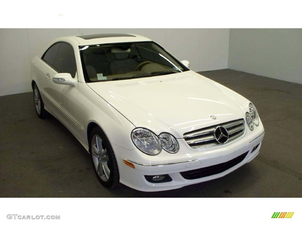 2006 CLK 350 Coupe - Alabaster White / Stone photo #1