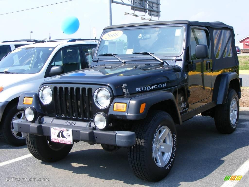 2006 Wrangler Unlimited Rubicon 4x4 - Black / Dark Slate Gray photo #3