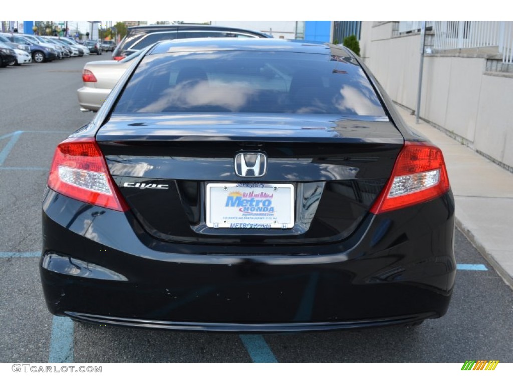 2012 Civic LX Coupe - Crystal Black Pearl / Gray photo #4