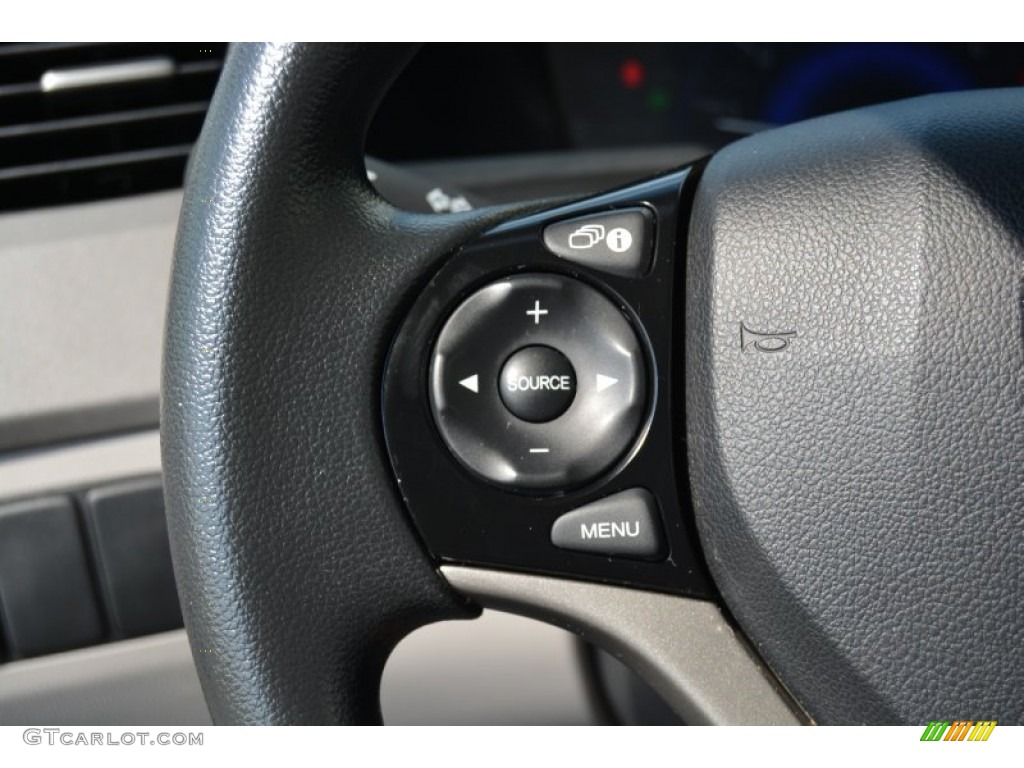 2012 Civic LX Coupe - Crystal Black Pearl / Gray photo #17