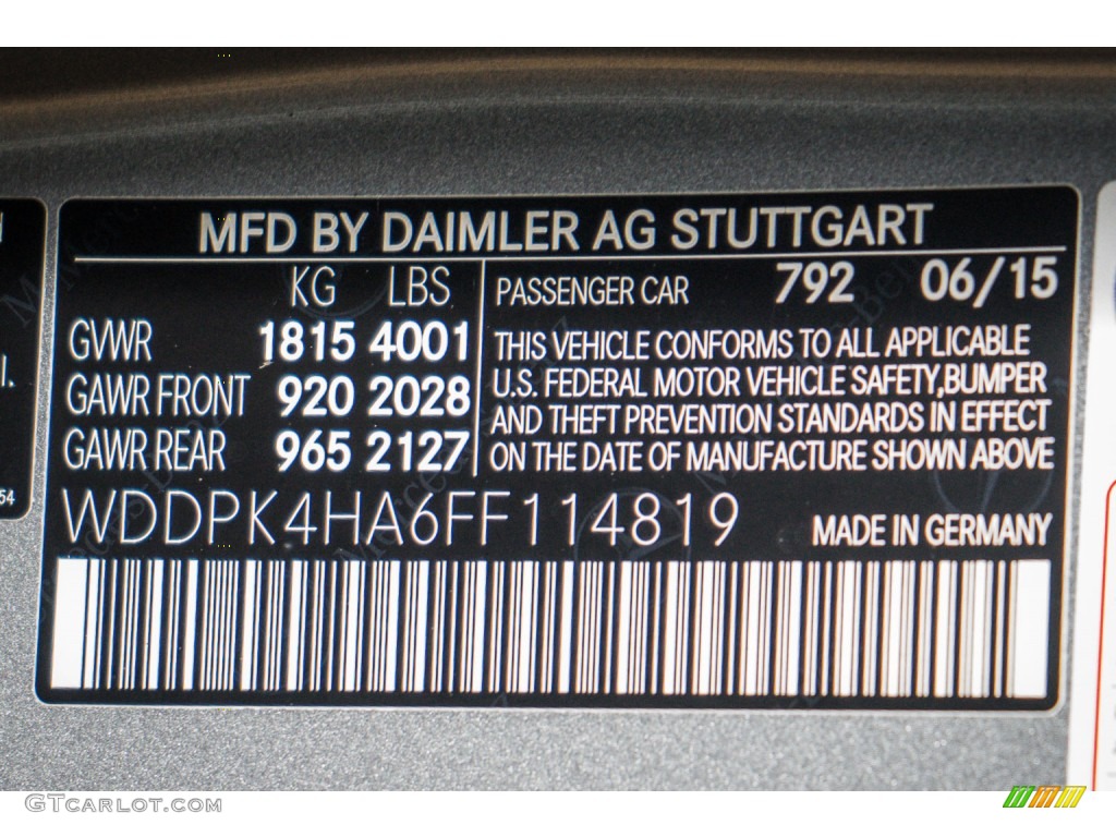 2015 SLK 250 Roadster - Palladium Silver Metallic / Ash/Black photo #7
