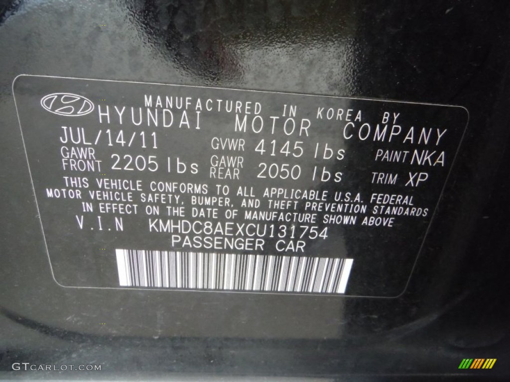 2012 Elantra SE Touring - Black Noir Pearl / Black photo #19