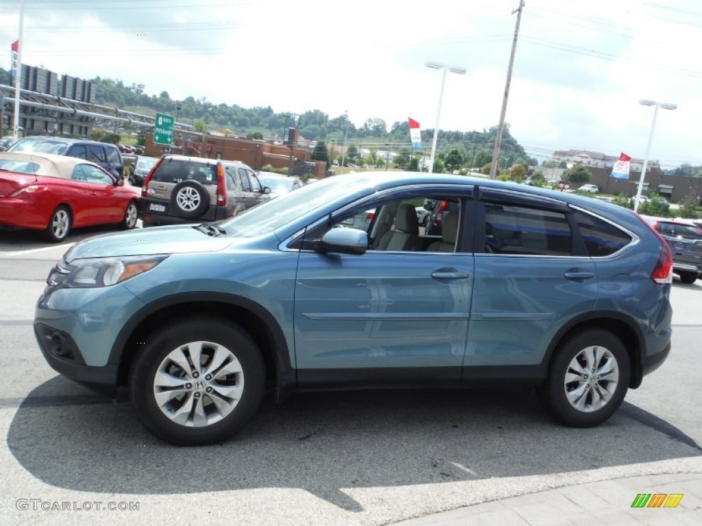 2013 CR-V EX AWD - Mountain Air Metallic / Beige photo #6