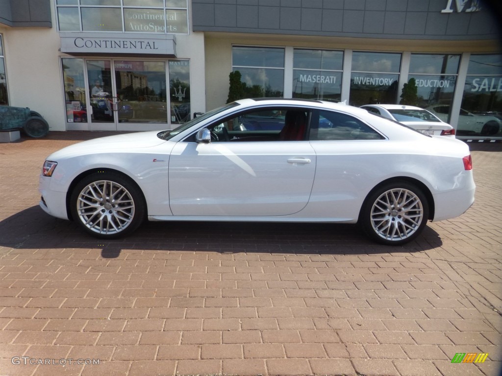 2015 S5 3.0T Prestige quattro Coupe - Ibis White / Black/Magma Red photo #7