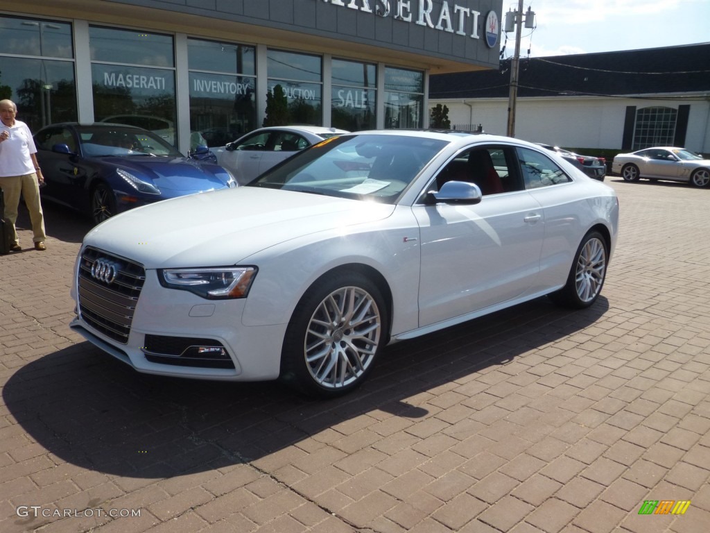 2015 S5 3.0T Prestige quattro Coupe - Ibis White / Black/Magma Red photo #8