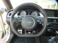 2015 Audi S5 Black/Magma Red Interior Steering Wheel Photo