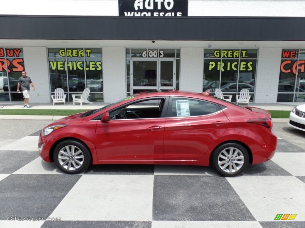 2015 Elantra SE Sedan - Geranium Red / Black photo #1