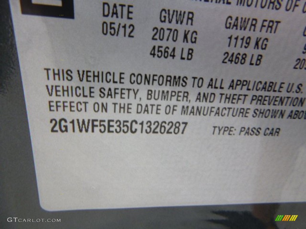 2012 Impala LS - Ashen Gray Metallic / Gray photo #15
