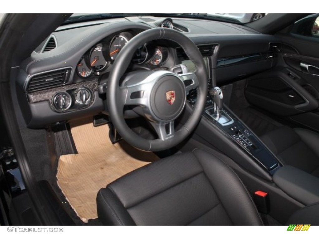 Black Interior 2015 Porsche 911 Turbo S Cabriolet Photo #106337795