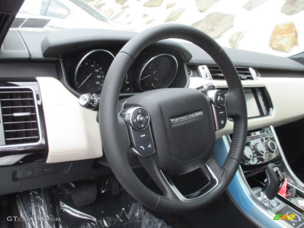 2016 Land Rover Range Rover Sport Supercharged Ebony/Ivory Steering Wheel Photo #106339679