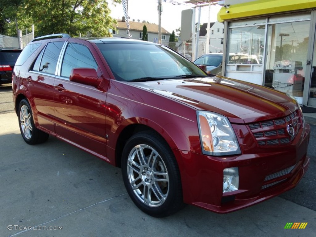 2008 SRX 4 V6 AWD - Crystal Red / Cashmere/Cocoa photo #3