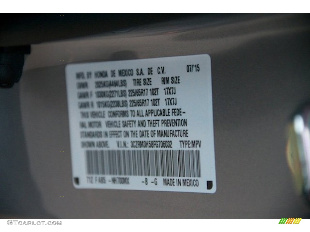 2015 CR-V EX - Alabaster Silver Metallic / Gray photo #22
