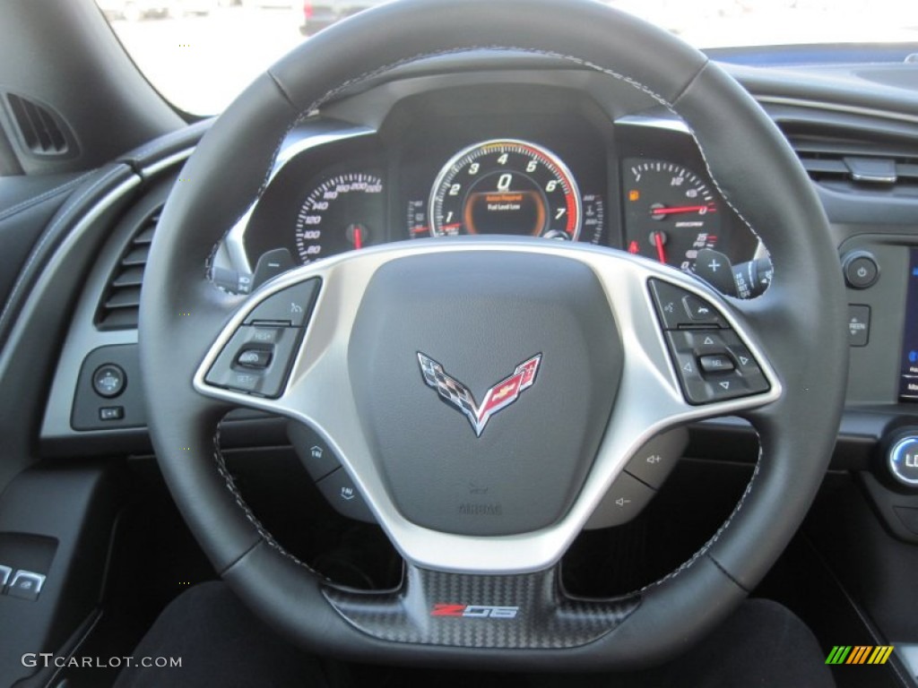 2016 Chevrolet Corvette Z06 Coupe Jet Black Steering Wheel Photo #106366136
