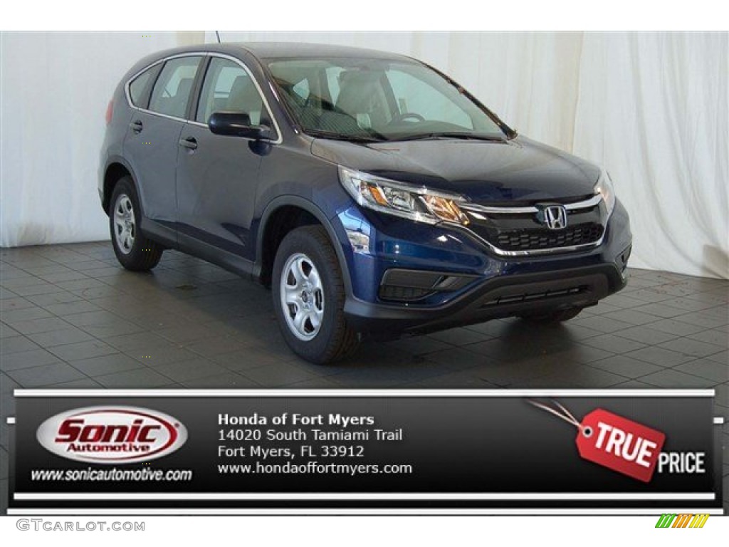 2015 CR-V LX - Obsidian Blue Pearl / Gray photo #1