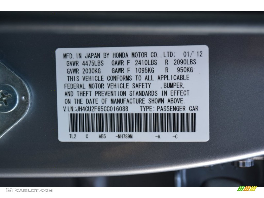 2012 TSX Technology Sedan - Silver Moon / Ebony photo #34