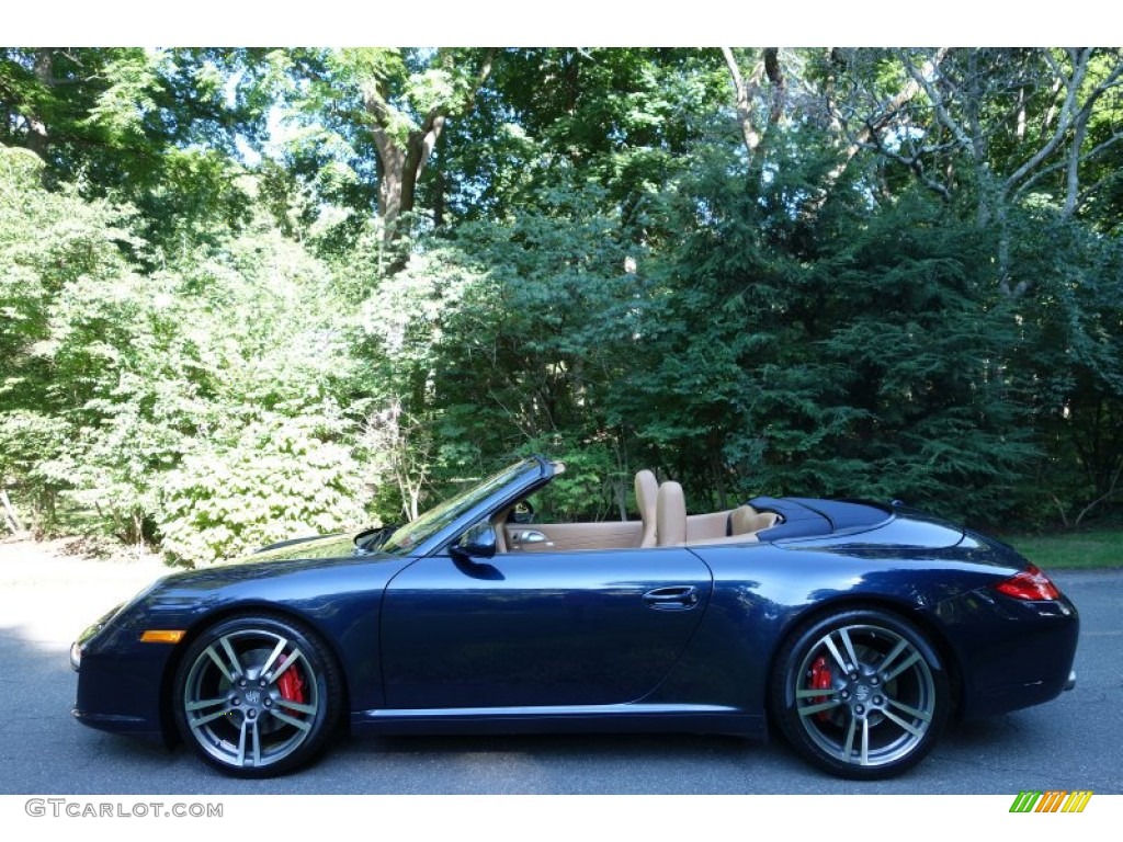 2012 911 Carrera S Cabriolet - Dark Blue Metallic / Sand Beige photo #3