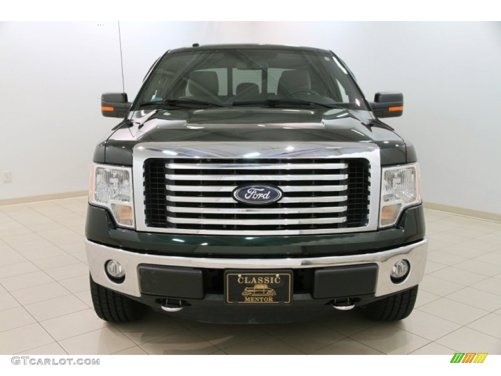 2012 F150 XLT SuperCab 4x4 - Green Gem Metallic / Steel Gray photo #2