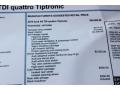 2016 Audi A6 3.0 TDI Prestige quattro Window Sticker