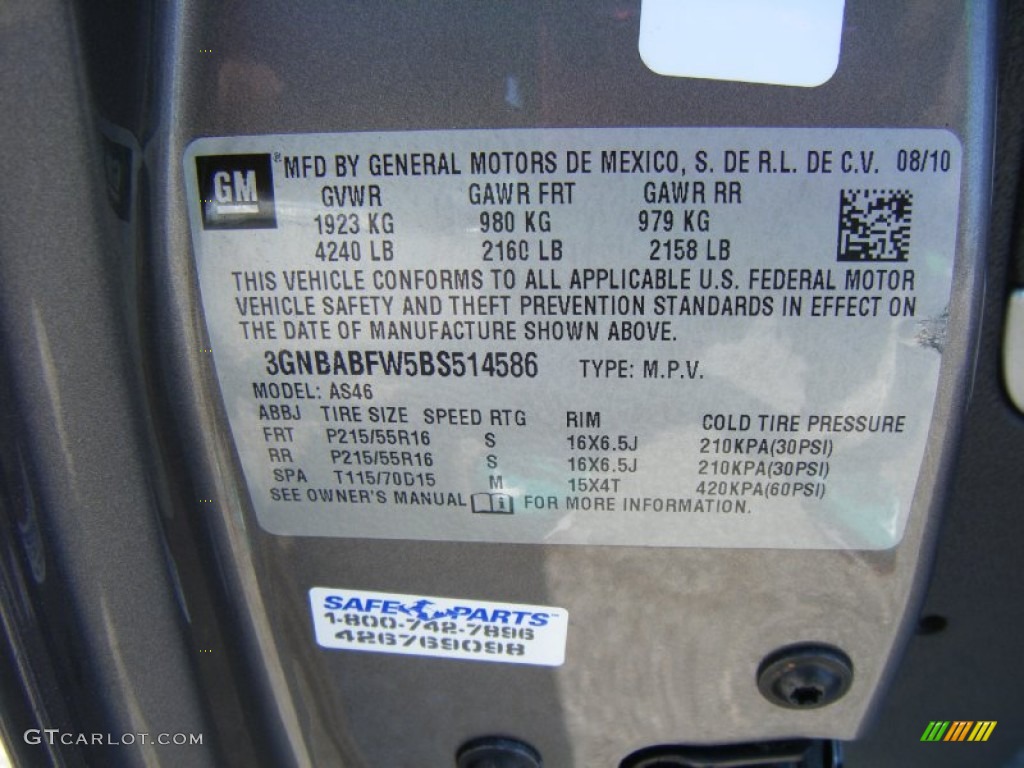 2011 HHR LT - Cyber Gray Metallic / Gray photo #17