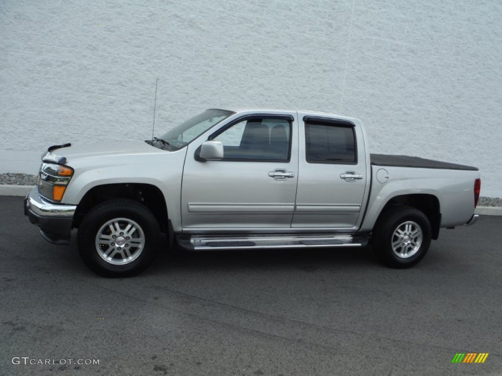 2010 Canyon SLE Crew Cab 4x4 - Pure Silver Metallic / Ebony photo #2