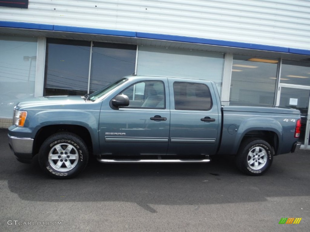 2010 Sierra 1500 SLE Crew Cab 4x4 - Stealth Gray Metallic / Dark Titanium/Light Titanium photo #6