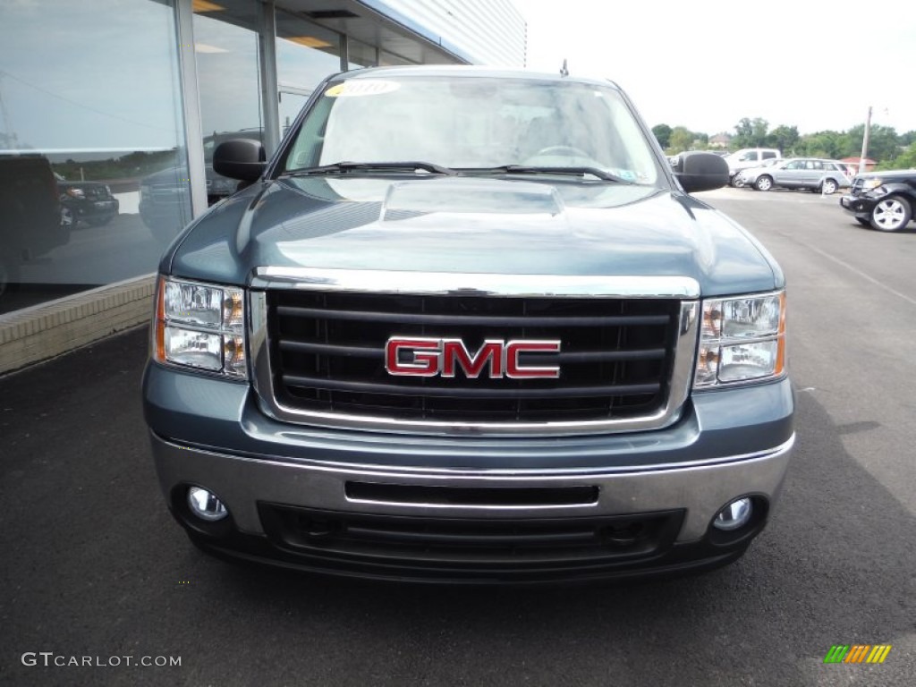 2010 Sierra 1500 SLE Crew Cab 4x4 - Stealth Gray Metallic / Dark Titanium/Light Titanium photo #9