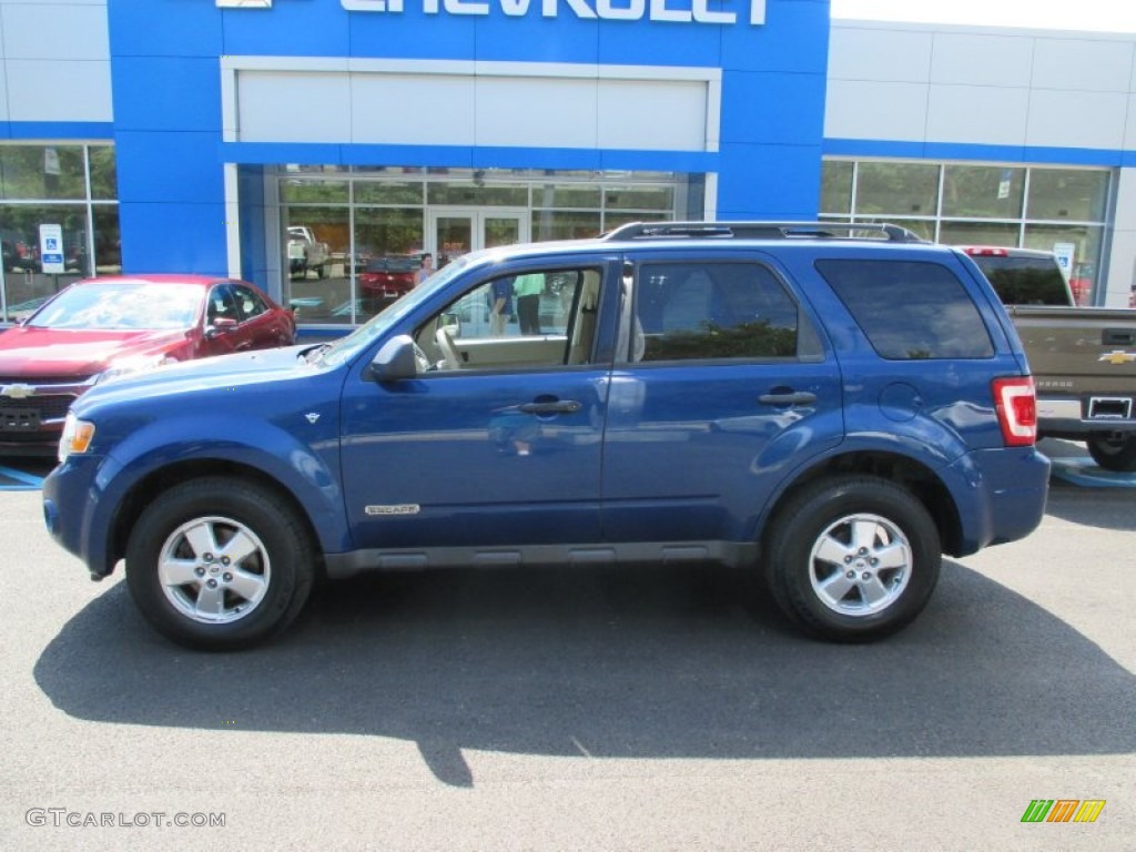 2008 Escape XLT V6 4WD - Vista Blue Metallic / Camel photo #2