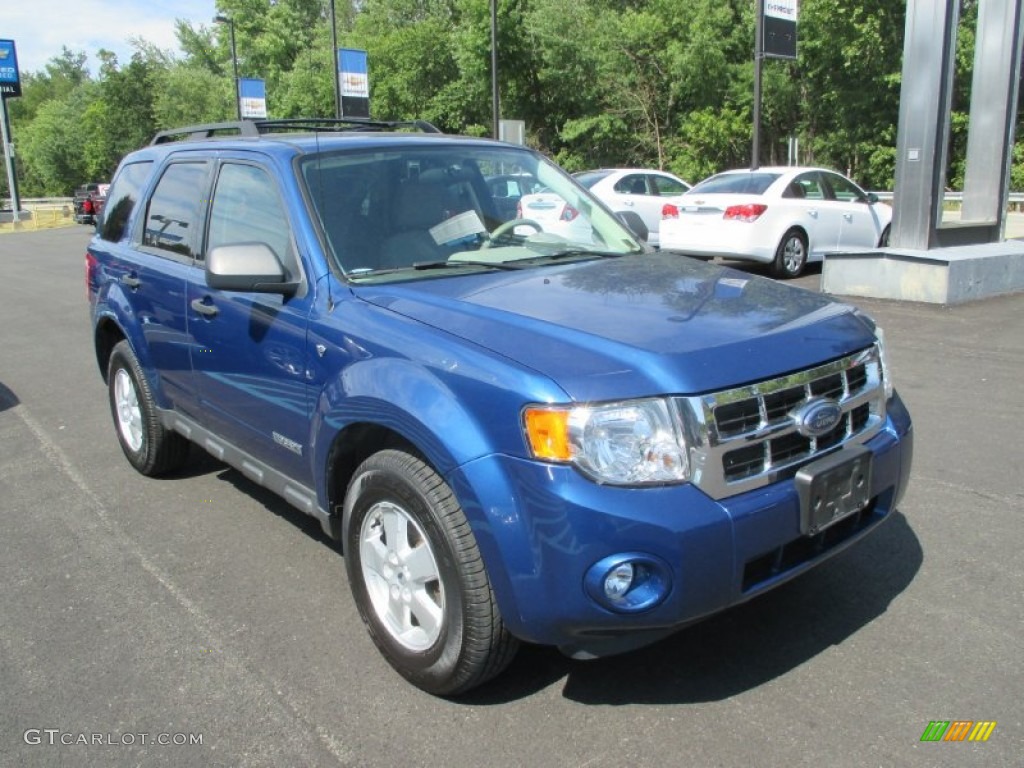 2008 Escape XLT V6 4WD - Vista Blue Metallic / Camel photo #12