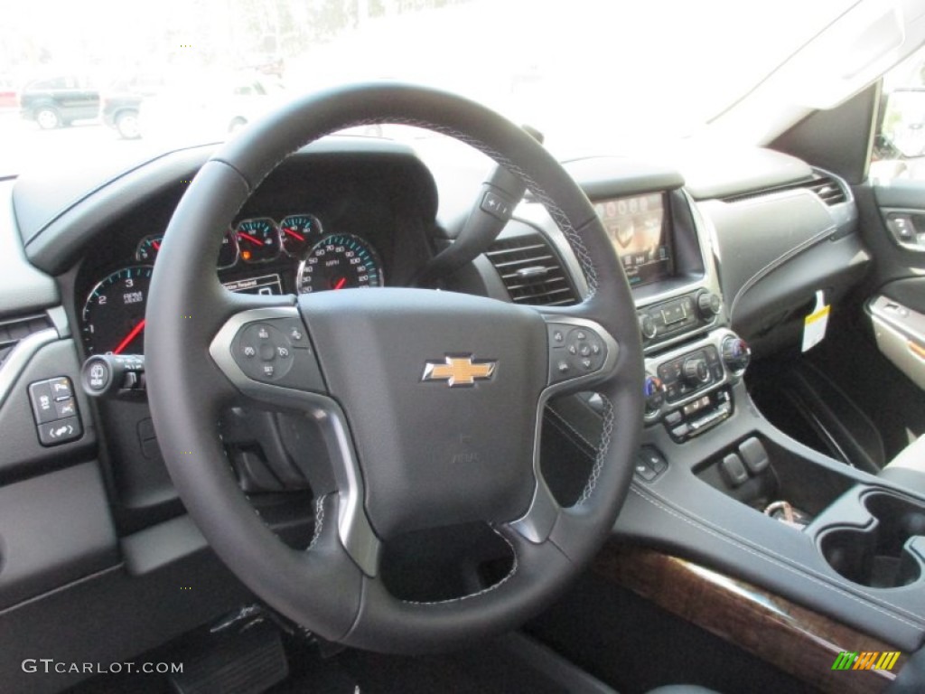 2016 Chevrolet Suburban LT 4WD Jet Black Steering Wheel Photo #106390844