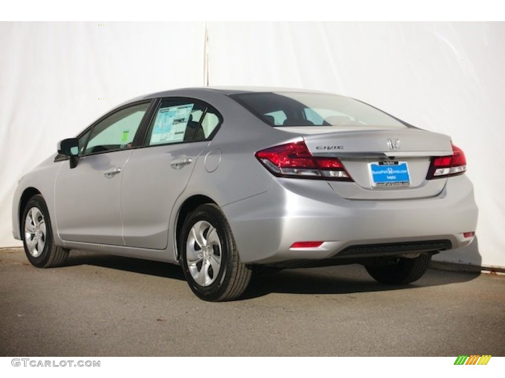 2015 Civic LX Sedan - Alabaster Silver Metallic / Black photo #2