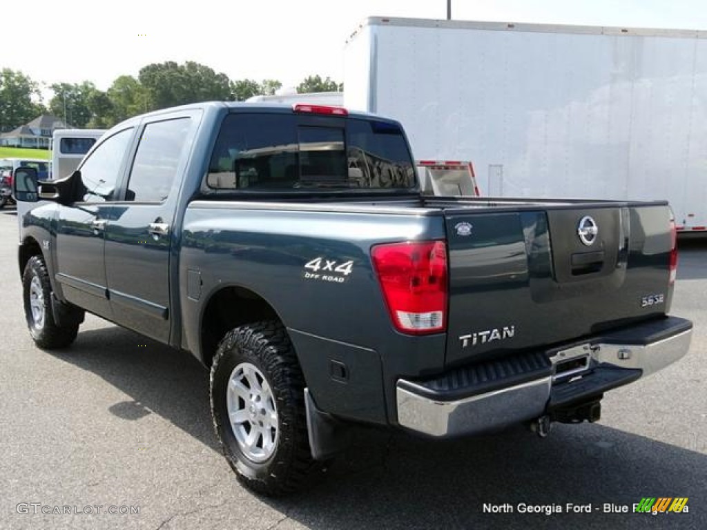 2004 Titan SE Crew Cab 4x4 - Deep Water Blue/Green / Graphite/Titanium photo #3