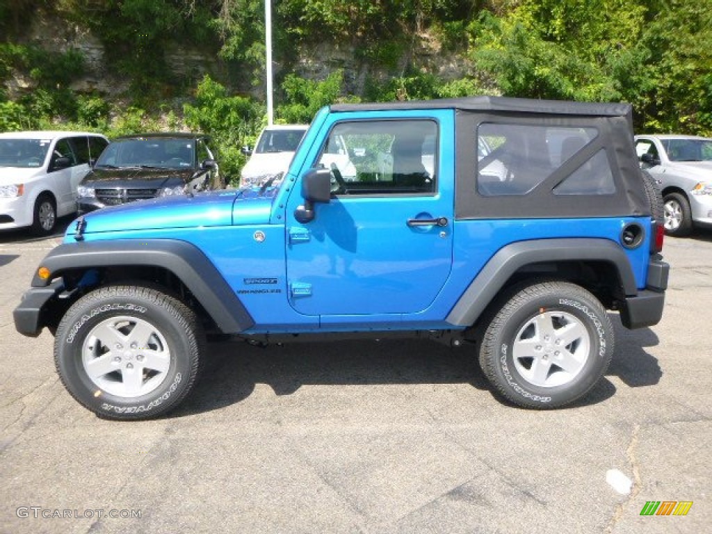 2015 Wrangler Sport 4x4 - Hydro Blue Pearl / Black photo #3