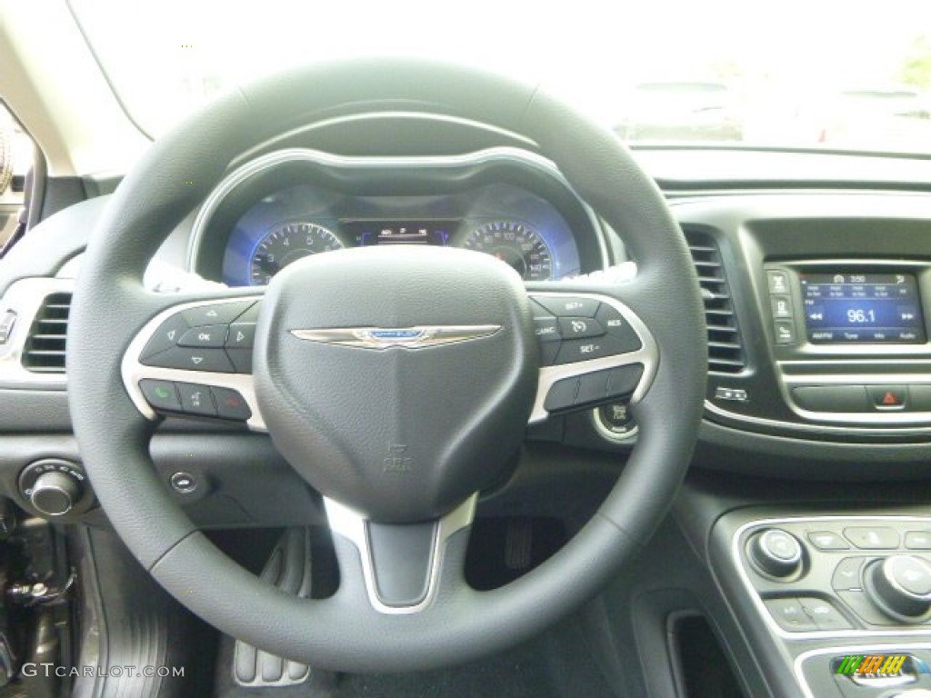 2016 Chrysler 200 Limited Black Steering Wheel Photo #106396643