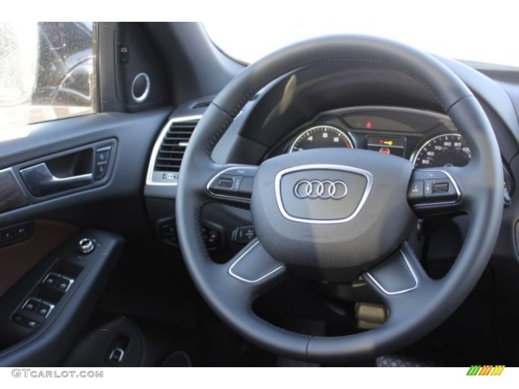 2016 Audi Q5 2.0 TFSI Premium quattro Chestnut Brown Steering Wheel Photo #106408254