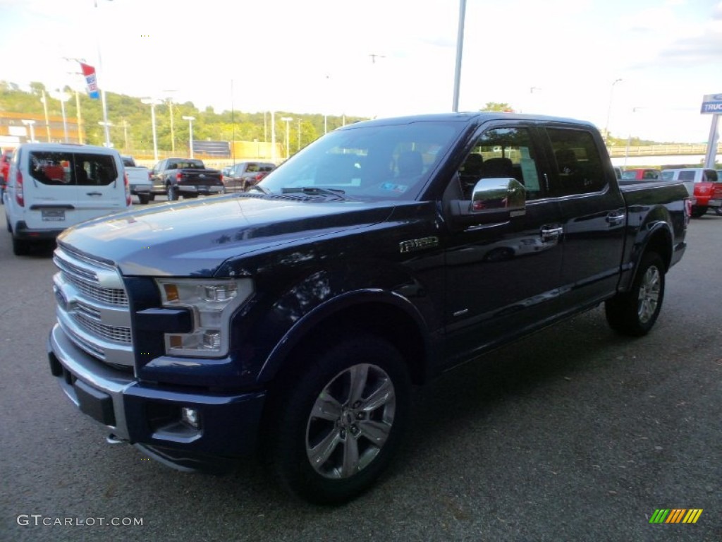 2015 F150 Platinum SuperCrew 4x4 - Blue Jeans Metallic / Platinum Brunello photo #8