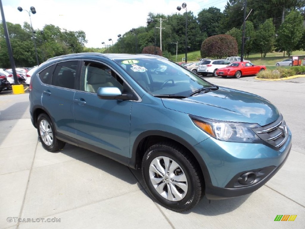 2014 CR-V EX-L AWD - Mountain Air Metallic / Beige photo #3