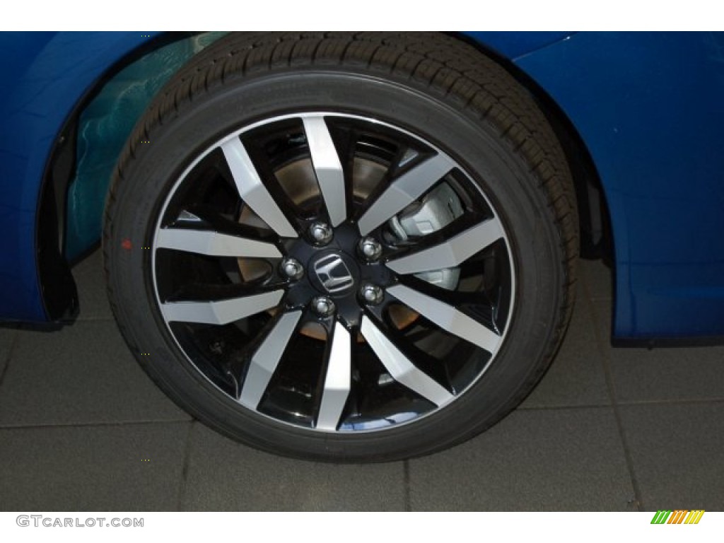 2015 Civic EX-L Sedan - Dyno Blue Pearl / Gray photo #4