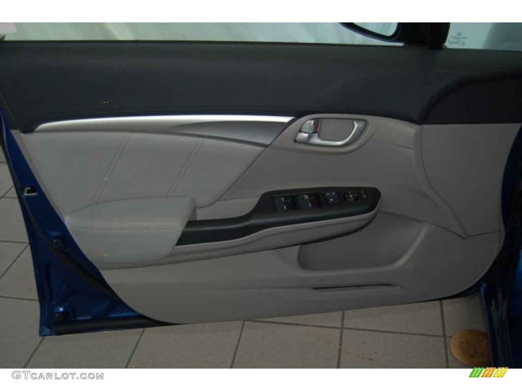 2015 Civic EX-L Sedan - Dyno Blue Pearl / Gray photo #9