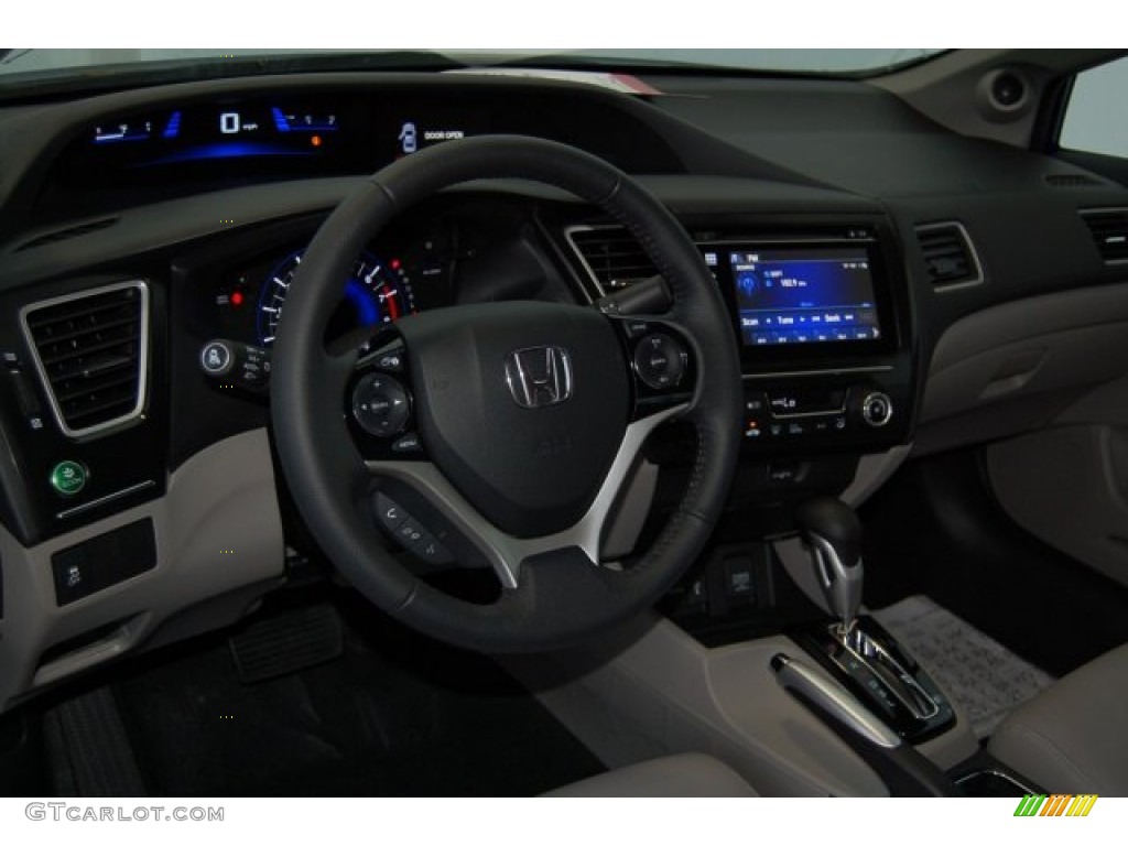 2015 Civic EX-L Sedan - Dyno Blue Pearl / Gray photo #10