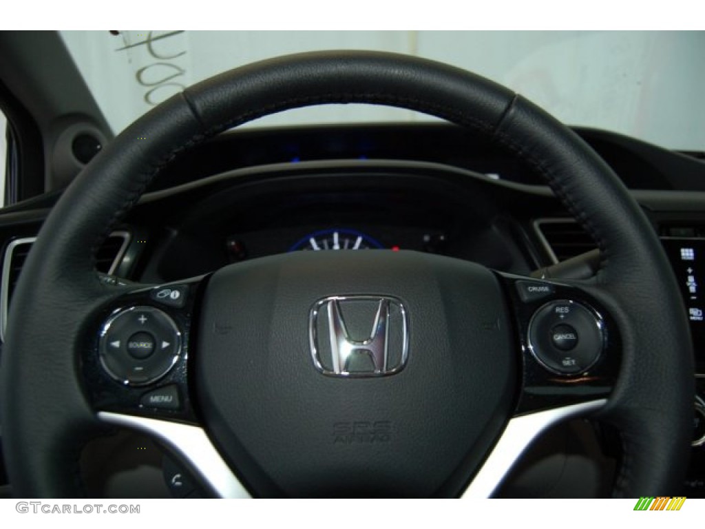 2015 Civic EX-L Sedan - Dyno Blue Pearl / Gray photo #18