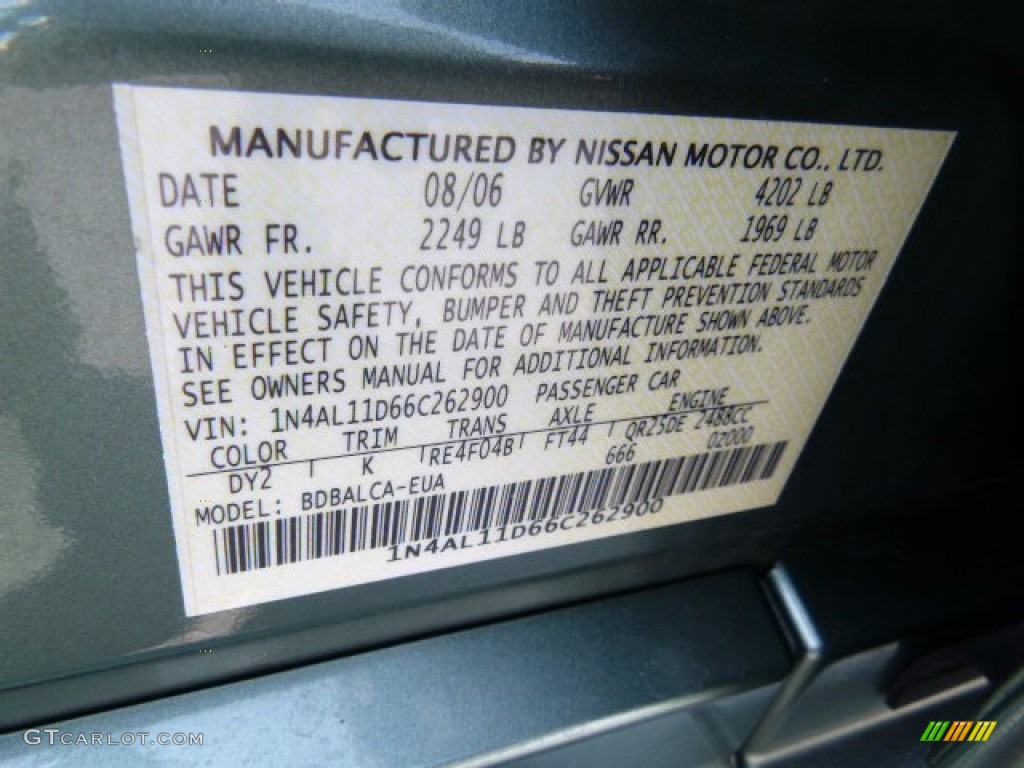 2006 Altima 2.5 S - Mystic Emerald Metallic / Frost photo #19