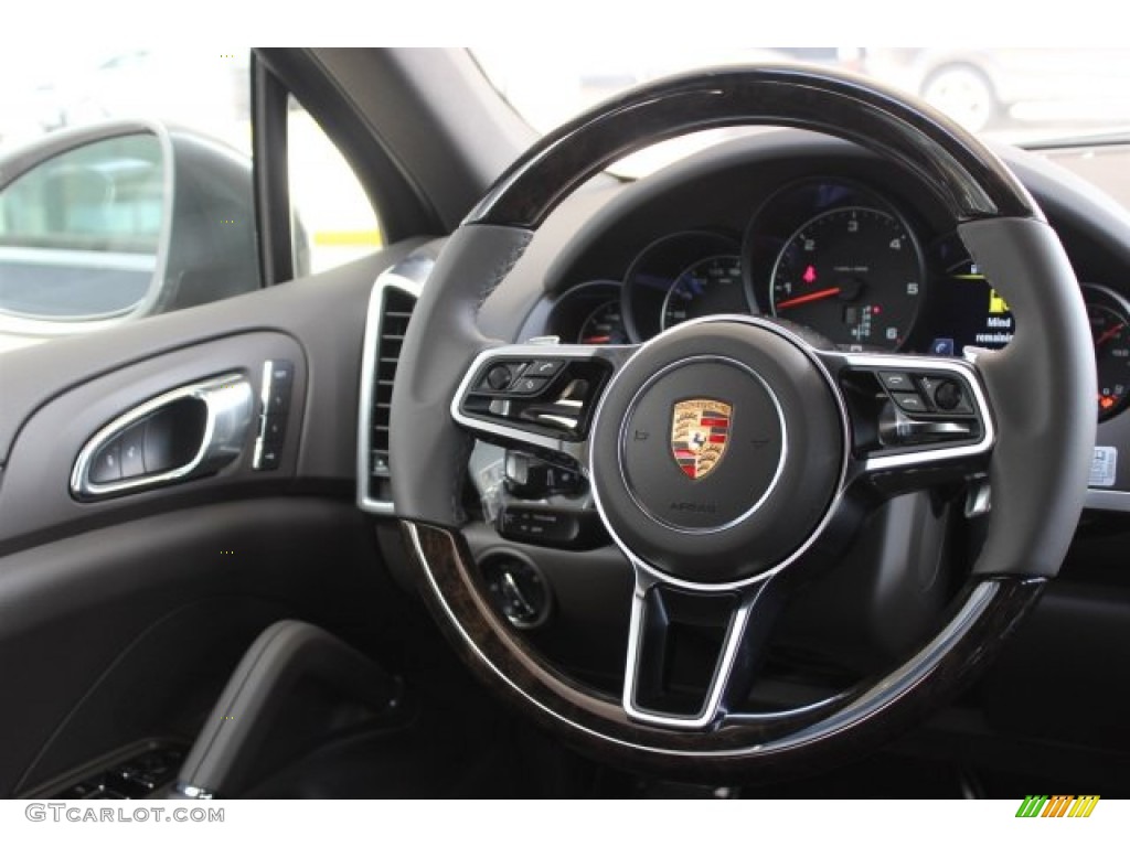 2016 Porsche Cayenne Diesel Agate Grey Steering Wheel Photo #106430811