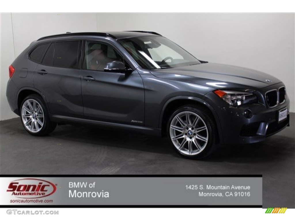 2015 X1 xDrive28i - Mineral Grey Metallic / Coral Red/Grey-Black Piping photo #1