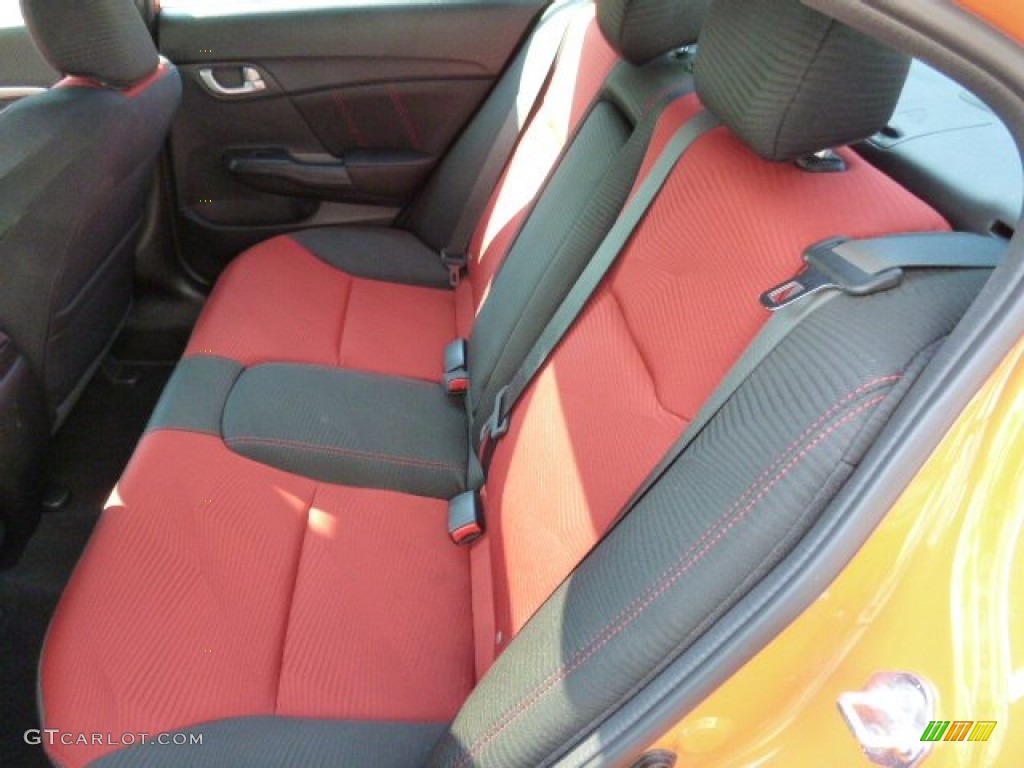 2014 Civic Si Sedan - Orange Fire Pearl / Black/Red photo #15