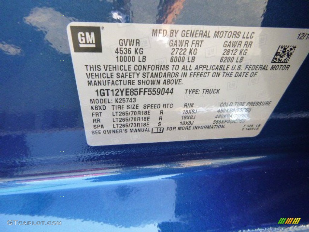 2015 Sierra 2500HD SLE Crew Cab 4x4 - Cobalt Blue Metallic / Jet Black photo #12