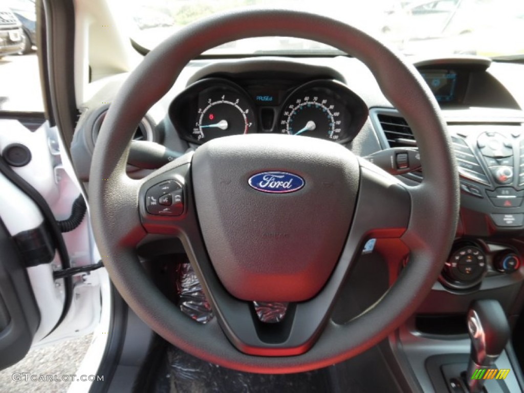 2016 Ford Fiesta S Sedan Charcoal Black Steering Wheel Photo #106440621