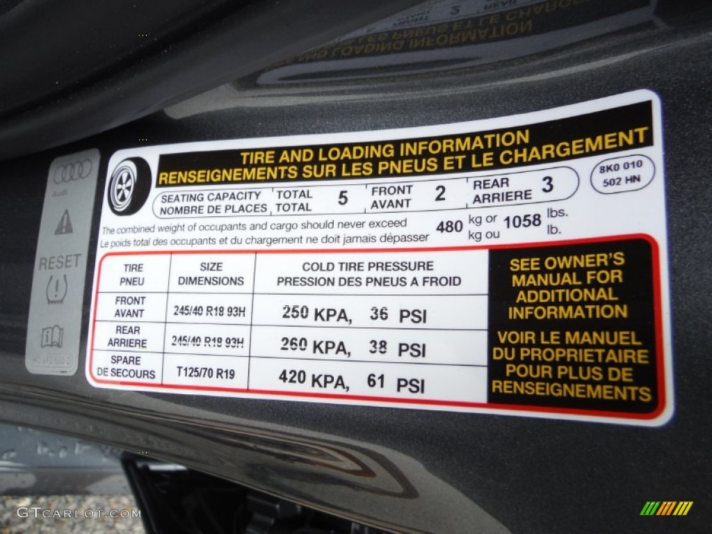 2016 Audi A4 2.0T Premium quattro Info Tag Photos