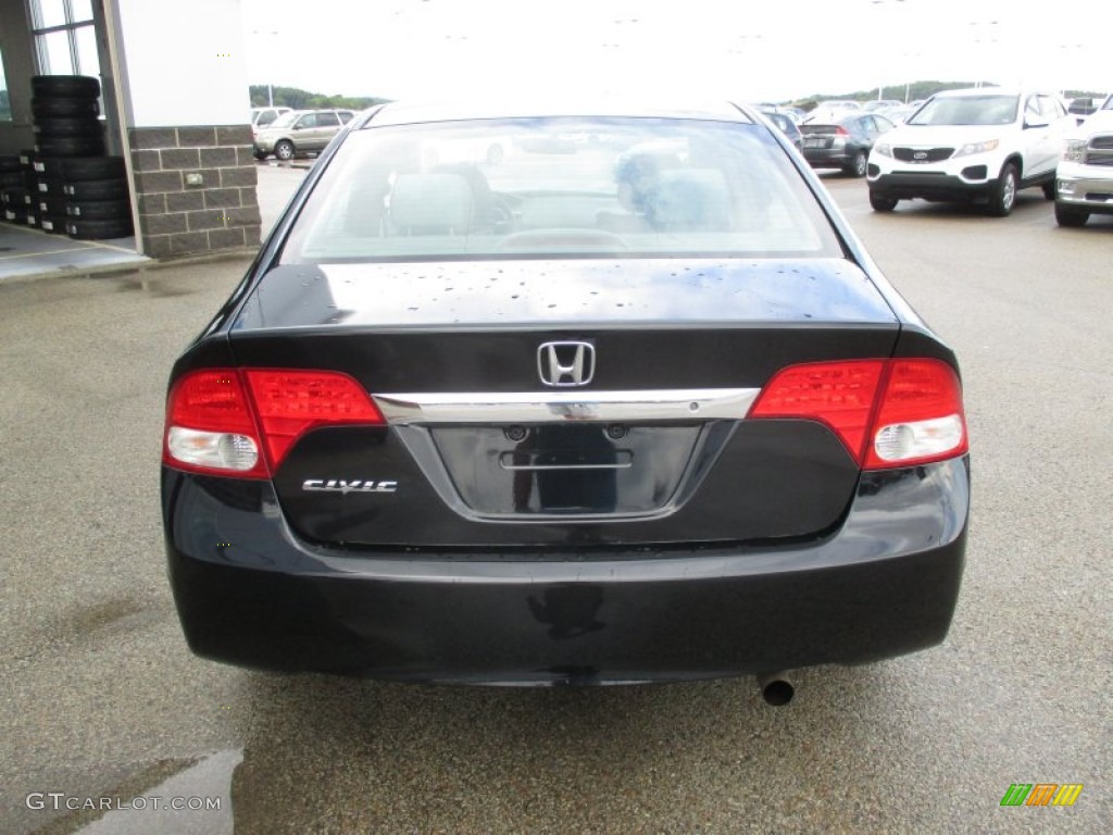 2010 Civic LX Sedan - Crystal Black Pearl / Gray photo #3